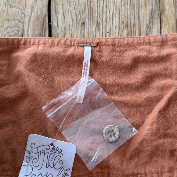 NWT Free People Terra Cotta High Rise Cotton Side Tie Pants - Size small - Picture 8 of 9
